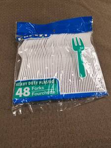 lot 12613 image: (3) Heavy Duty Plastic Forks - 48 Count Package