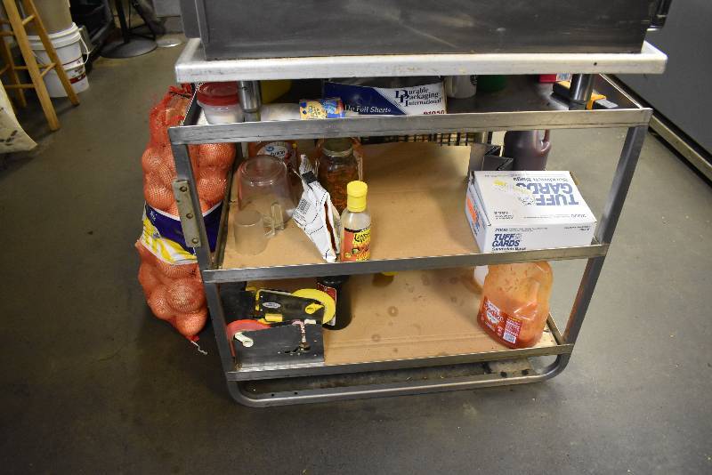 lot 9009 image: 3 Tier Stainless Steel Table