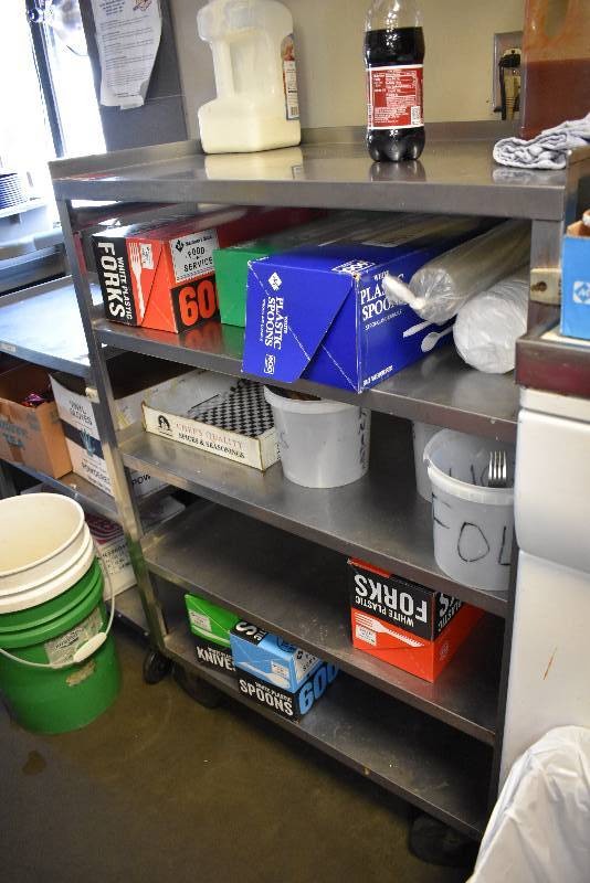 lot 9007 image: 5 Tier Stainless Steel Cart