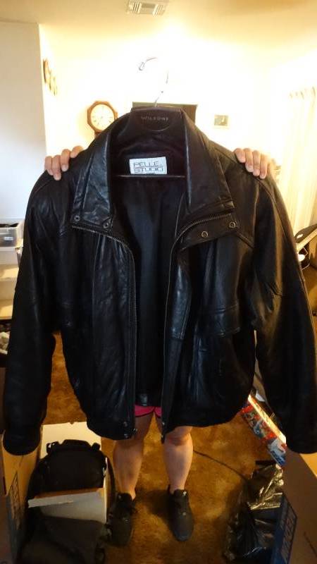 lot 1739 image: Pelle studio leather like jacket.