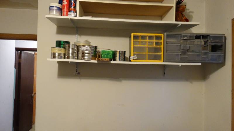 lot 1767 image: Wall shelf with 2 shelfs contents not included.