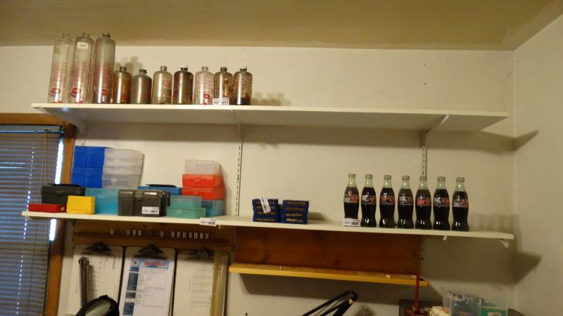 lot 1781 image: Wall shelf conents not included.