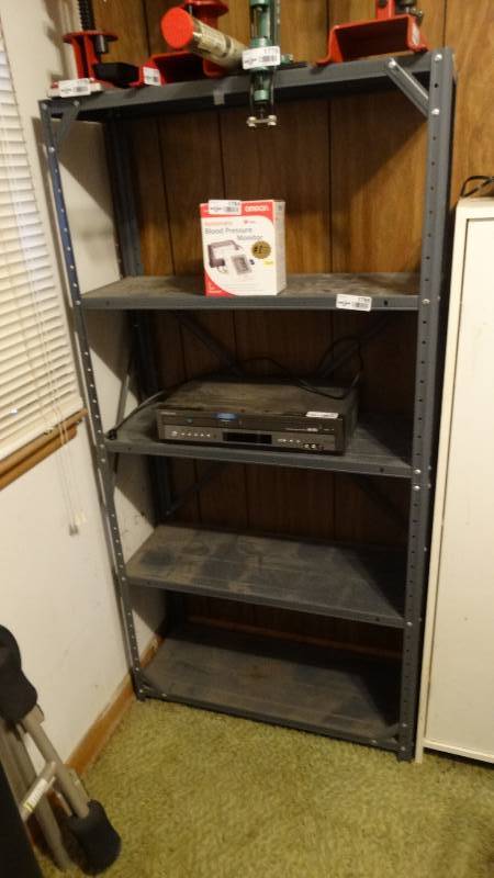 lot 1786 image: Metal shelf with no contents.