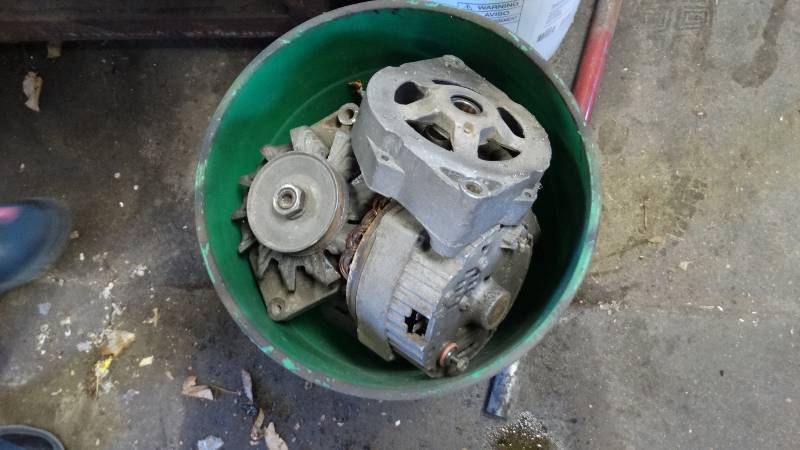 lot 1898 image: 5- Gallon bucket of alternators.