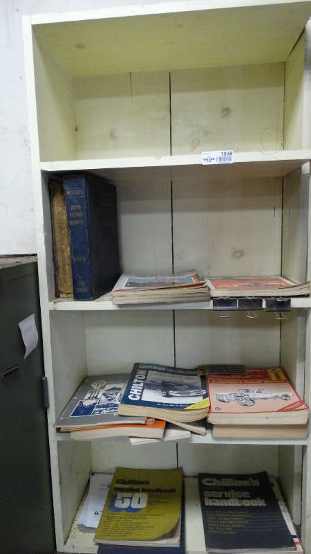 lot 1938 image: Shelf and automotive books.