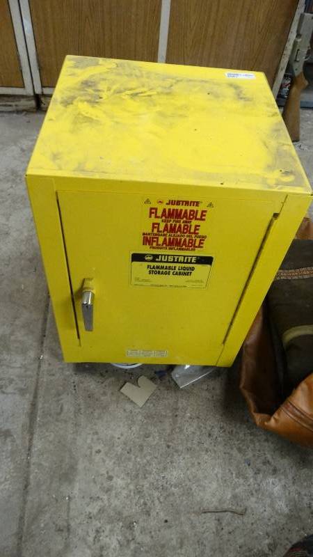 lot 1956 image: Metal OSHA safety cabinet.- Small