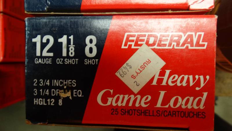 lot 5050 image: 8- boxes of federal heavy game load 25 shot shells, 12 guage, 1 18oz shot, 7 12 shot.