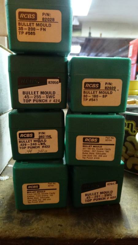 lot 5057 image: 7- boxes of bullet moulds.