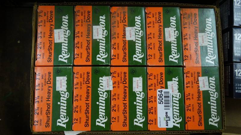 lot 5064 image: 10- boxes of remington shurshot heavy dove, 25 plastic shotshells.