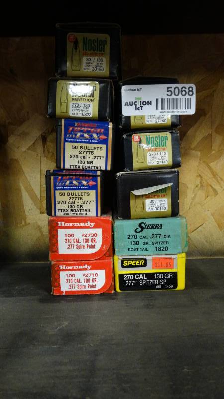 lot 5068 image: Lot of .277 bullet tips.