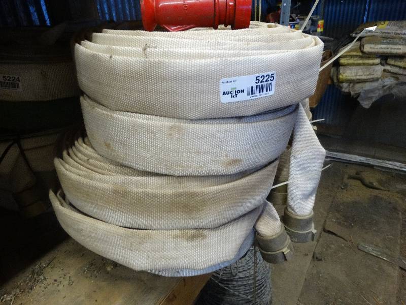 lot 5225 image: 5 rolls of fire hose.