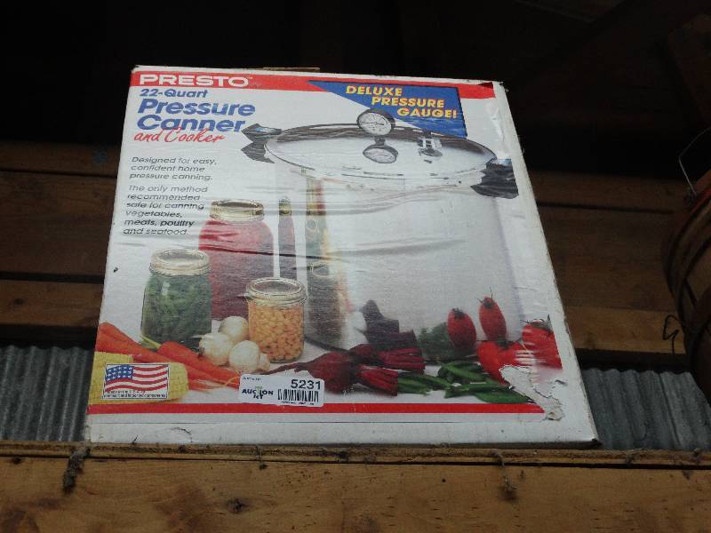 lot 5231 image: New presto 22- quart pressure cooker.