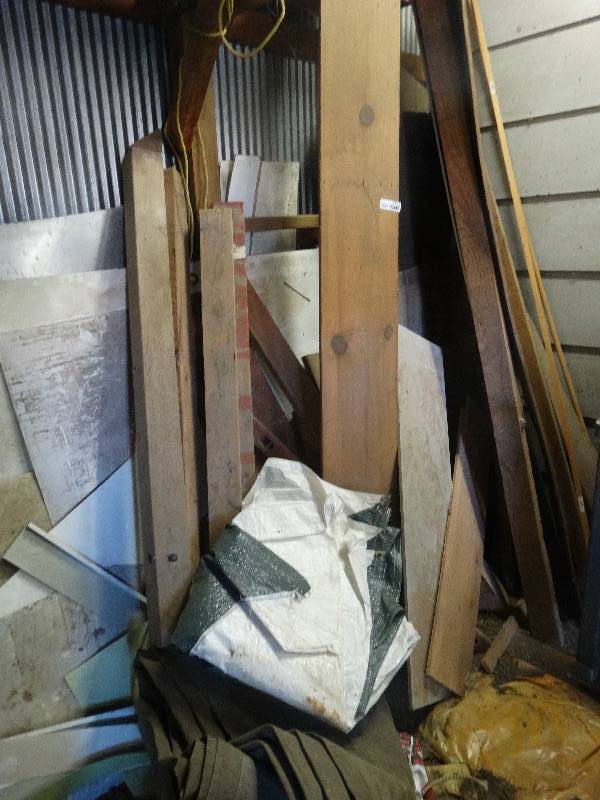 lot 5242 image: Scrap metal and lumber.