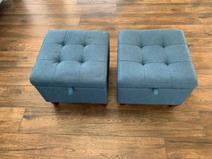 lot 47931 image: Pair of Ottomans with Storage