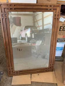 lot 47886 image: Wood Framed Mirror