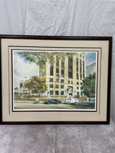 lot 47939 image: Framed Limited Edition Kansas City Police HQ Print #298 of 700