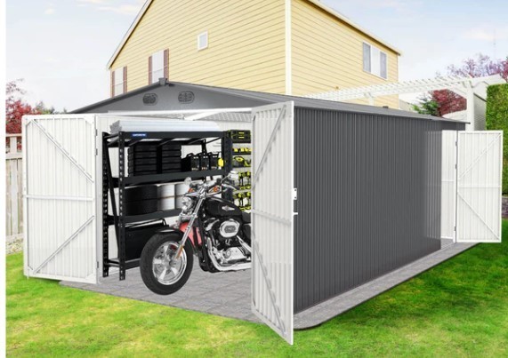 lot 1817 image: Unused 2025 Portable Metal Shed 10 x 20 FT