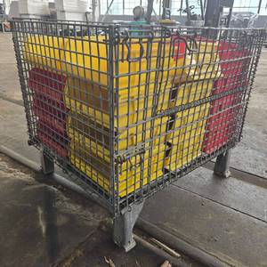 lot 510 image: Wire Mesh Storage Container with Plastic Bins