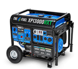 lot 35993 image: DuroMax 13,000 Watt Tri Fuel Portable HXT Generator w CO Alert