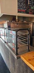 lot 7503 image: Commercial Glass Display Case with Guard Rails