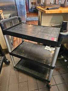 lot 7508 image: 3-Tier Commercial Utility Cart with Wheels