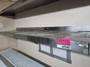 lot 7540 image: Stainless Steel Wall Mounted Shelf - 60