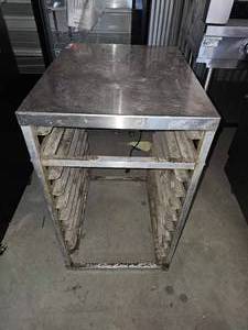 lot 7562 image: Commercial Stainless Steel Sheet Pan Rack with Work Top