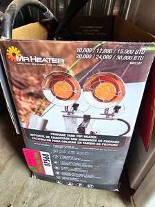 lot 7568 image: Mr Heater MHS30T Dual Tank Top Propane Heater 10,000-30,000 BTU