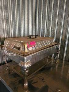 lot 7576 image: Stainless Steel Chafing Dish with Ornate Stand 3 additional stands