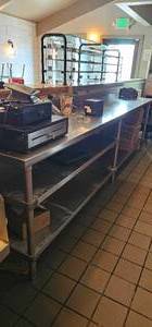 lot 7501 image: Stainless Table With Lower Shelves&nbsp117 x 24