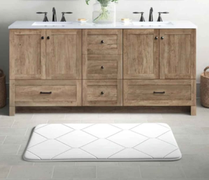 lot 8 image: Amely 72 Double Bathroom Vanity with Engineered Marble Top(Has Two minor Cosmetic Cracks by Right side sink)