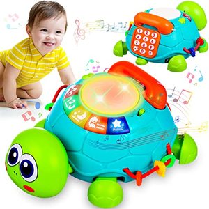 lot 1869 image: Baby Toys 6 to 12 Months Crawling Turtle Musical Infant Toys for 12 Months Old Light Up Tummy Time Toys Early Eduactional Learning Montessori Toys for 8 9 10 Month Baby Boy Girl Toddler