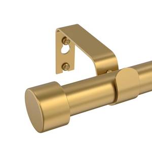 lot 1888 image: Curtain Rod Single Curtain Rods Gold,1 Inch Window Curtain Rods with Modern Finials Adjustable Length IndoorOutdoor Curtain Rod Modern Room Divider (Gold A, 18-48)