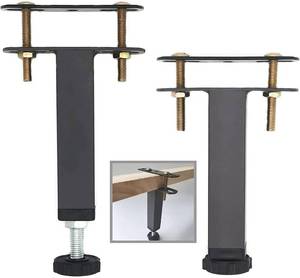lot 1903 image: ruiru bro 4Pcs Adjustable Height Center Support Leg for Bed Frame, Steel Bed Frame or Wooden Bed Center Slat Support Leg, Sofa Furniture Cabinet Feet (Grey, Height7.8 to 10.6 inches)