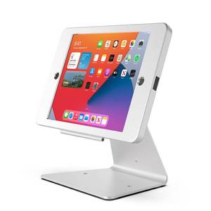 lot 1907 image: DDSHOW Desktop Anti-Theft Security Kiosk Stand Holder Enclosure for iPad 10.2-Inch (9th Gen.2021,8th Gen.2020,7th Gen.2019),with Lock & Key,Flip & 360°Rotating Horizontal or Vertical Design(Silver) - Retail $84.7