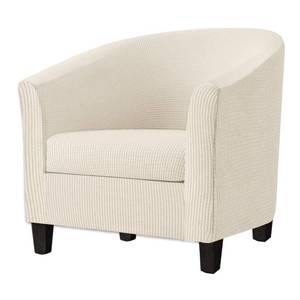 lot 1957 image: SHILV. HOME 2 Piece Tub Chair Covers with Cushion Cover, Stretch Jacquard Furniture Cover,Armchair Protector Slipcover Removable Machine Washable (Beige Yellow)