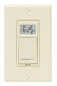 lot 2125 image: Honeywell Home RPLS531A 7-Day Programmable Timer Switch, Almond