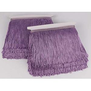 lot 2137 image: Heartwish268 Fringe Trim Lace Polyerter Fibre Tassel 6inch Wide 10 Yards Long for Clothes Accessories Latin Wedding Dress DIY Lamp Shade Decoration Black White Red(Light Purple)