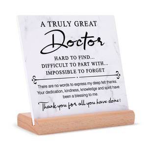 lot 2169 image: Afterprints Doctor Gifts - Thank You Plaque with Wooden Stand, Doctors Appreciation Gifts, Unique Gift for Doctor Men or Women on Doctors Day, Birthday, Retirement