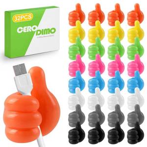 lot 2174 image: CeroDimo 32 PCS Creative Silicone Thumbs Up Wall Hook - Multi-Function Self-Adhesive Holder for Cables, Keys, Makeup Brushes, Desk Organizer - Cute Pencil Holder
