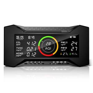 lot 2191 image: Air-Guardian AQ Air Quality Monitor, Indoor CO2 Monitor (PM2.5, PM10, CO2, VOC, Formaldehyde, Humidity, Temp) Multifunctional Wildfire Air Pollution Detector, Easy Calibration Indoor Air Quality Meter - Retail $128.63