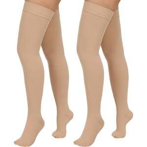 lot 2193 image: Totexil 2 Pairs Compression Stockings for Women & Men,20-30mmHg Thigh High Compression Socks,Closed Toe Medical Compression Socks with Silicone Dot Band-Best Support for Nursing Sports Varicose Veins