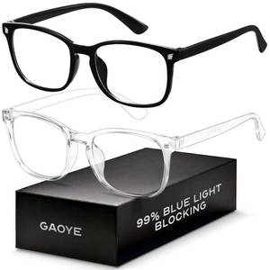 lot 2195 image: Blue Light Blocking Glasses - Fashion Square Fake Eyeglasses, Anti UV Ray Computer Gaming Glasses, Blue Blockers Glasses for WomenMen