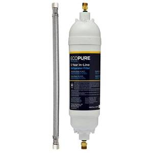 lot 2426 image: EcoPure EPINL35 Universal In-Line Refrigerator Filter  5-Year Lifespan  Includes 12�� Connection Line & 14 Fittings  White