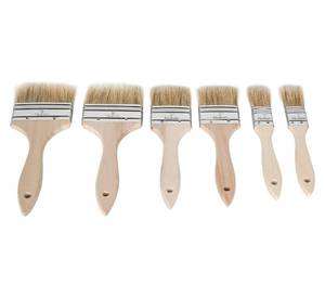 lot 2440 image: ETERNA 6Pack Household Chip Paint Brush 1inch 2inch 3inch Natural Bristles Wooden Handle Flat Brushes Set for Painting, Glue, Oil, Acrylic, Stain