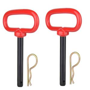 lot 2465 image: A 2 Pcs 38 inch Trailer Hitch Pin with Clip, Red Handle