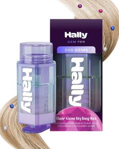 lot 2475 image: Hally Hair Gems Pen Applicator - Includes Hair Styling Tool with 240 Multicolored Adhesive Gem Stickers Hair Jewels - Stylish Hair Accessories for School, Halloween, Festivals, Wedding, Parties & More
