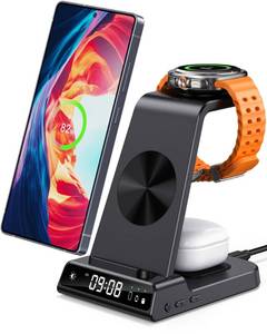 lot 2495 image: Wireless Charger for Samsung, 3 in 1 Wireless Charging Station for Samsung Galaxy S25 UltraS24 UltraS23S22Note 20Z Flip 6Fold 6, Charger for Samsung Galaxy Watch Ultra765, Galaxy Buds 33 Pro