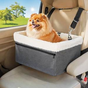 lot 5309 image: UNICITII Dog Car Booster Seat for Small Dogs & Cats, Raised with Metal Frame