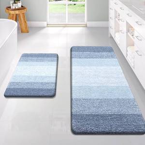 lot 5315 image: OLANLY Bathroom Rug Set 2 Piece, Soft Absorbent Microfiber Bath Rug Set, Non-Slip, Machine Wash Dry, Plush Shaggy Bath Mats for Bathroom (47x2024x16, Blue)